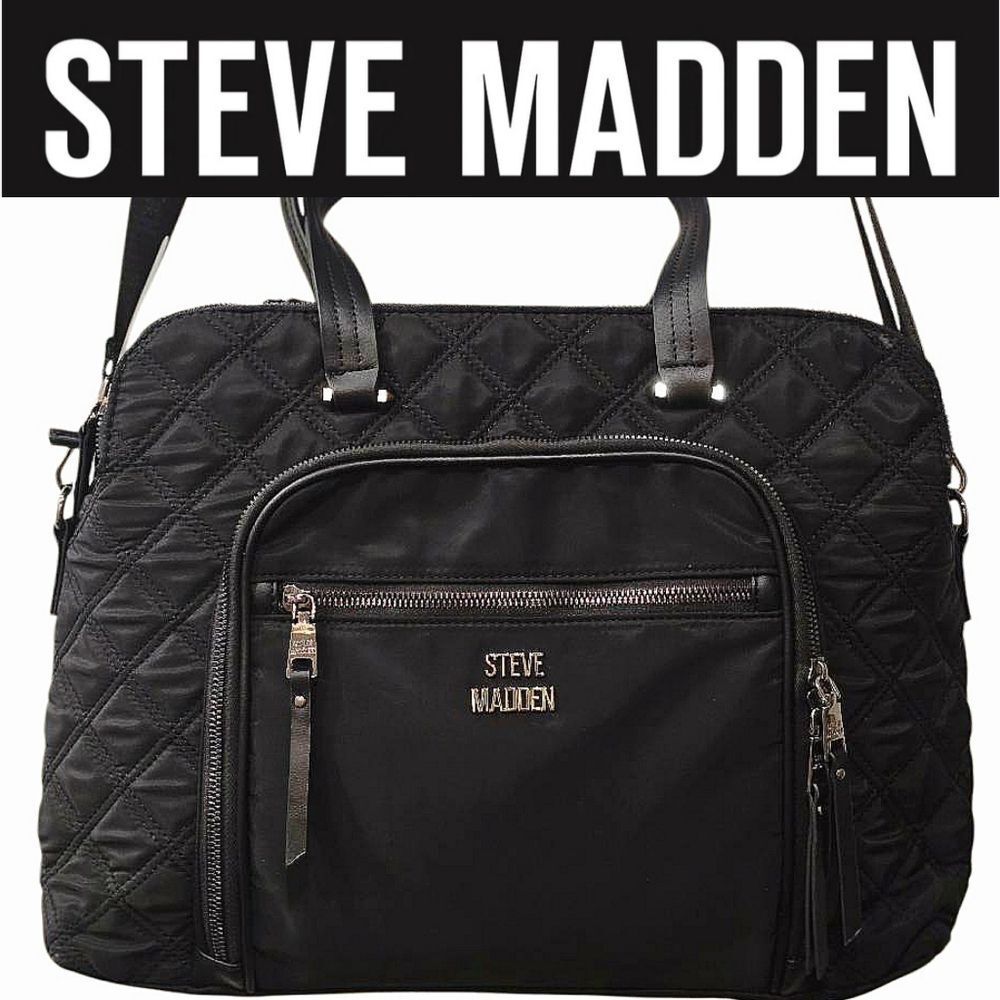 Steve Madden BMiri Quilted Tote Bag- Black